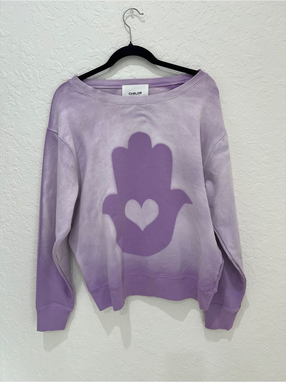 CHRLDR Lavender Ombre Hamsa Crewneck Sweatshirt